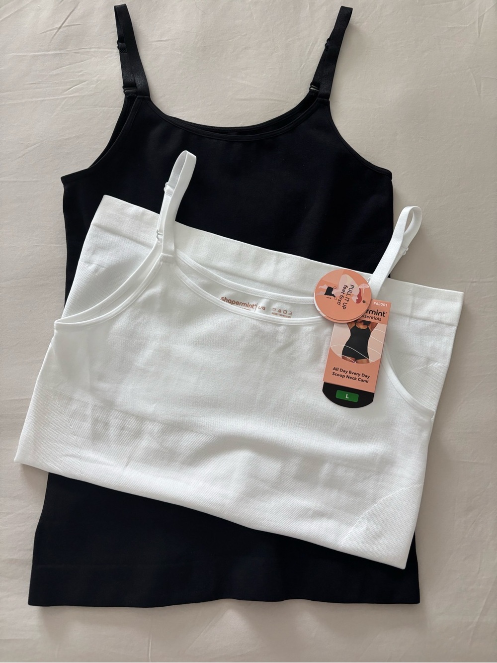Shapermint Essentials All Day Scoop Neck Cami size L White NWT - Black New